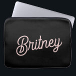 Modern Black Blush Dusty Pink Monogram and Name Laptop Sleeve<br><div class="desc">The Modern Black Blush Dusty Pink Monogram and Name Laptop Sleeve offers a sophisticated blend of black and blush dusty pink with a personalised touch. Designed to protect your laptop in style, this sleeve features a sleek, minimalist design with your monogram and name elegantly displayed. The durable, padded material ensures...</div>
