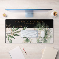 Modern Black Blush Gold Eucalyptus Corporate Large