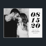 Modern Black Bold Date Typography Save the Date Announcement Postcard<br><div class="desc">Modern Black Bold Date Typography Save the Date Announcement Postcard | A customisable save the date postcard featuring bold and minimalist typography. This stylish save the date postcard is perfect for any wedding theme and any season.</div>