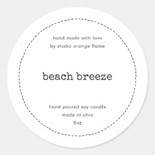 Modern Black Border Candle Cosmetics Product label