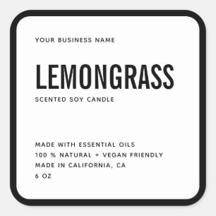 Modern black border candle label