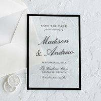 Modern Black Border Wedding Save the Date