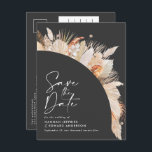 Modern black botanical elegant pampas grass announcement postcard<br><div class="desc">Modern barn farmhouse rustic botanical bohemian natural terracotta pampas grass stylish wedding save the date invitation.</div>