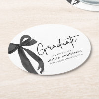 Modern Black Bow Coquette Graduate Graduation