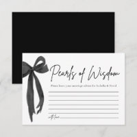 Modern Black Bow Pearls of Wisdom Bridal Shower