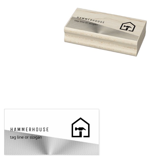 Modern Black & Bronze Construction Building Rubber Stamp (Stamped)