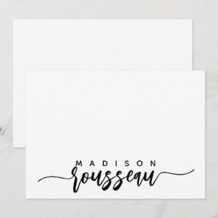 Modern Black Brush Script Name Personalised Card