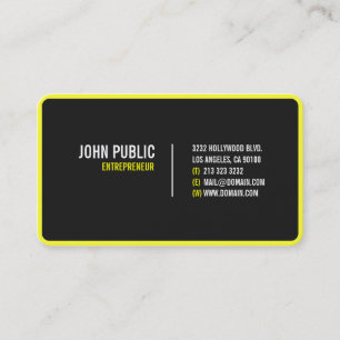 Modern Black Business Card w/Rounded Corners #12