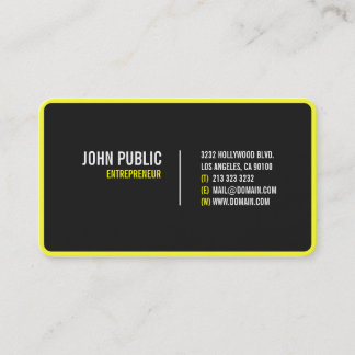 Modern Black Business Card w/Rounded Corners #12