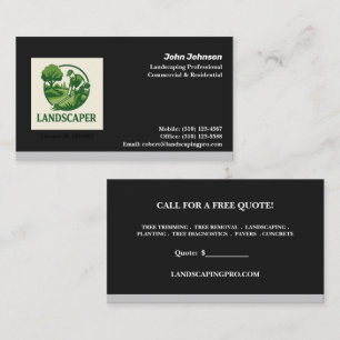 Modern Black Business Card with Silver Accent