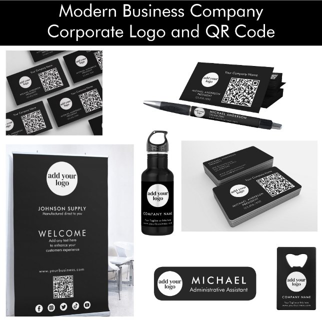 Modern Black Business Custom Company Logo  (Creator Uploaded)