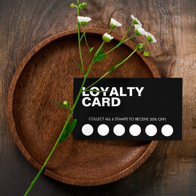 Modern Black Business Discount Loyalty Card (Creator Uploaded)