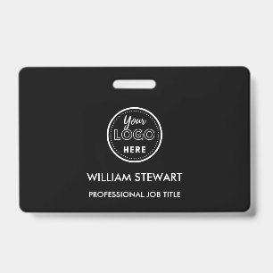Modern Black business logo Company Employee Staff ID Badge