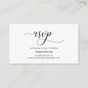 Modern black calligraphy, Wedding RSVP Enclosure Card