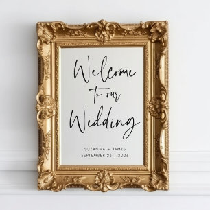 Modern Black Calligraphy Wedding Welcome