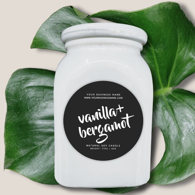 Modern black candle product label (Creator Uploaded)