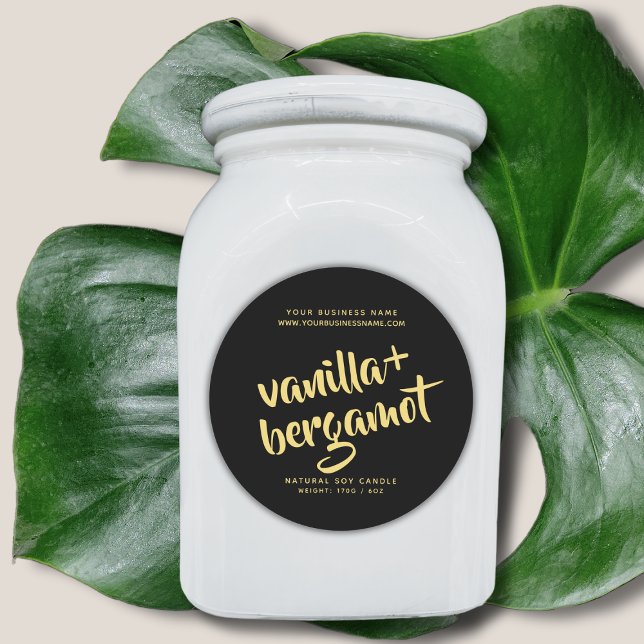 Modern black candle product label (Creator Uploaded)