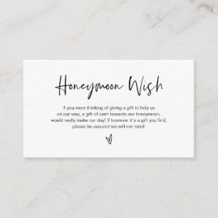 Modern black casual elegance font, Honeymoon Wish Enclosure Card