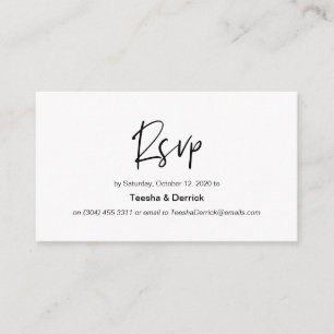 Modern black casual elegance font, Wedding RSVP Enclosure Card