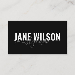 Modern Black Chic Signature Business Card