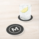 Modern Black Classic Monogram Stone<br><div class="desc">Minimal monogrammed design features a black background with your initial in classic block typography in white for a clean,  simple stylish look.</div>
