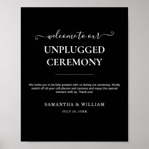 Modern Black Classic Photo Wedding Poster