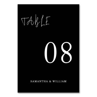 Modern Black Classic Photo Wedding Table Number