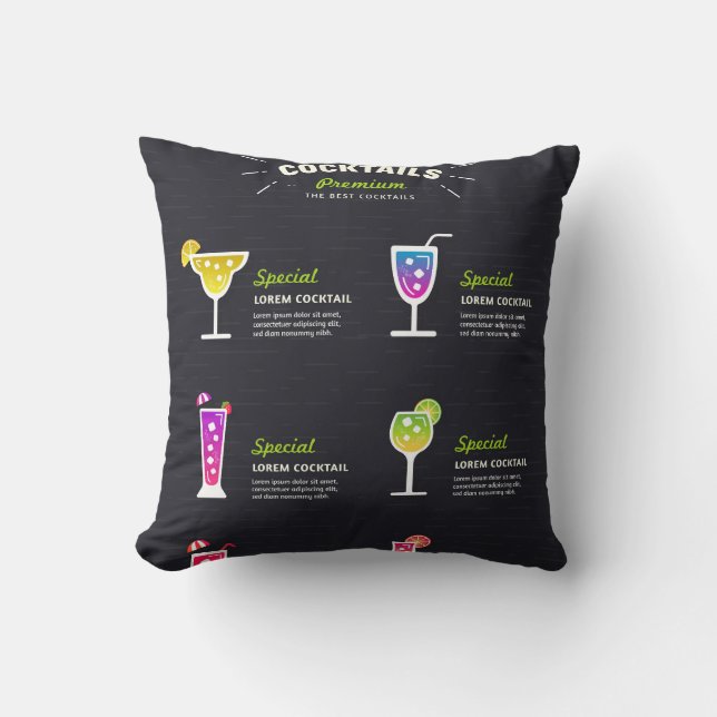 Modern black cocktail cushion (Front)
