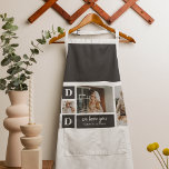 Modern Black | Collage Photo | Dad Best Gift  Apron<br><div class="desc">A collage photo is a wonderful gift idea for any dad who loves to reminisce about the good times with family and friends. This type of photo features a collection of photographs creatively arranged and displayed together, often in a theme or layout that reflects the personality or interests of the...</div>