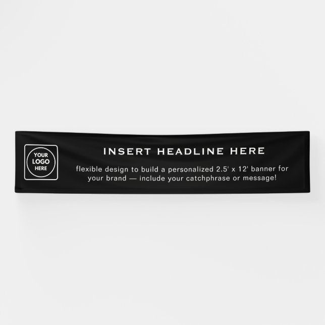 Modern Black Corporate Branding Logo Display Banner (Horizontal)