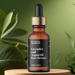 Modern Black Cosmetics Dropper Bottle Label