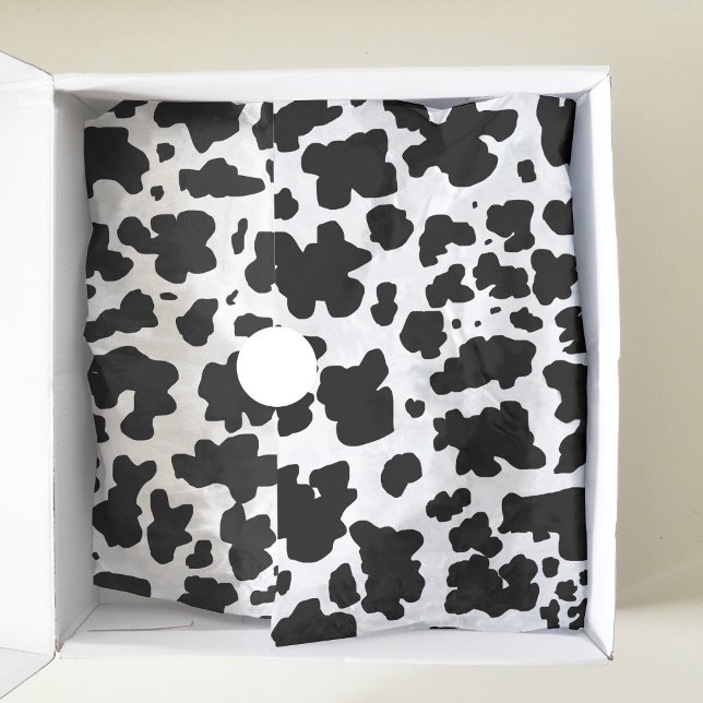 Modern Black Cow Skin Texture Animal Print Tissue Paper (Creator Uploaded)