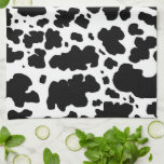 Modern Black Cow Spots Print Cowboy Tea Towel<br><div class="desc">Classic and trendy black and white cow skin spots texture design home decor and gifts. Cow spots animal print</div>