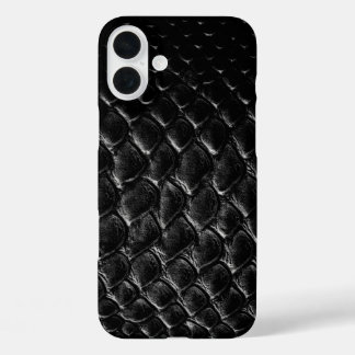 Modern Black Crocodile iPhone 16 Plus Case