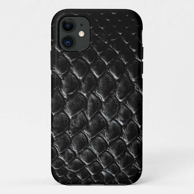 Modern Black Crocodile Case-Mate iPhone Case (Back)