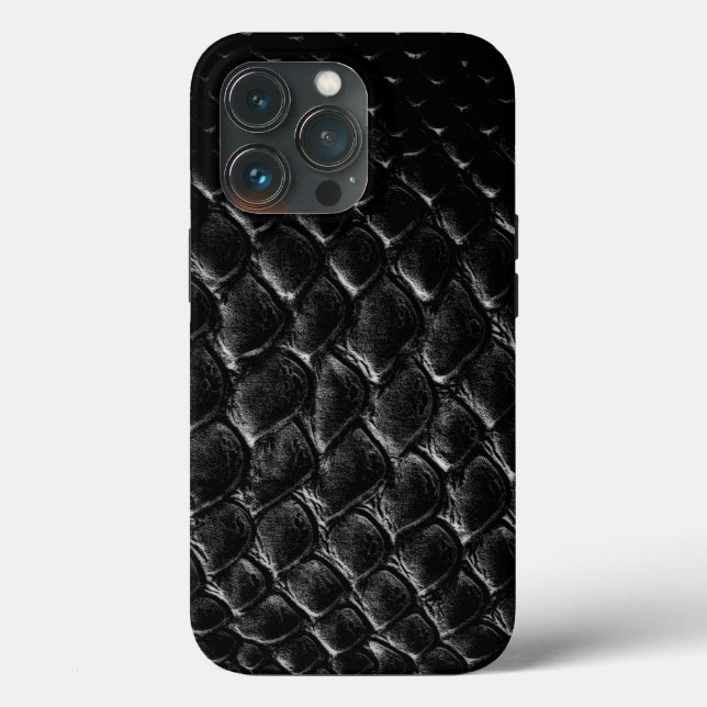 Modern Black Crocodile Case-Mate iPhone Case (Back)