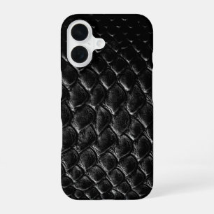 Modern Black Crocodile iPhone 16 Case