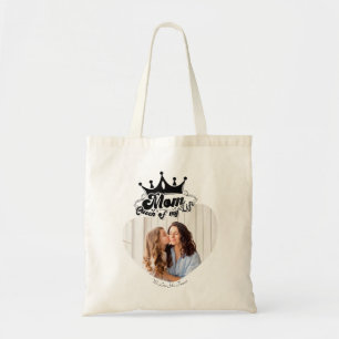 Modern Black Crown, MOM Queen of my life Tote Bag