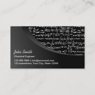 Modern Black Curve Chemical Engineer Business Card