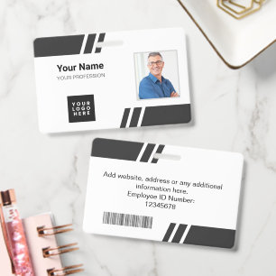 Modern Black Custom Employee ID Badge