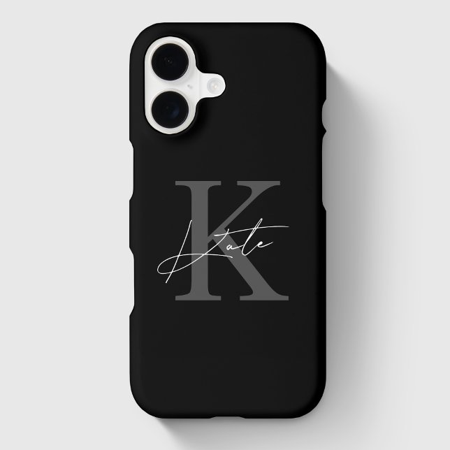 Modern Black Custom Initial Calligraphy Name (Creator Uploaded)