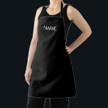 Modern black custom name monogram solid plain apron<br><div class="desc">Minimalist modern simple black custom name text or monogram plain solid colour Apron. Fully customisable white text (or you can just delete it) on black solid colour background. You can personalise it with your name, monogram or business name / text. All colours are editable. Unisex. Available in many sizes. Great...</div>