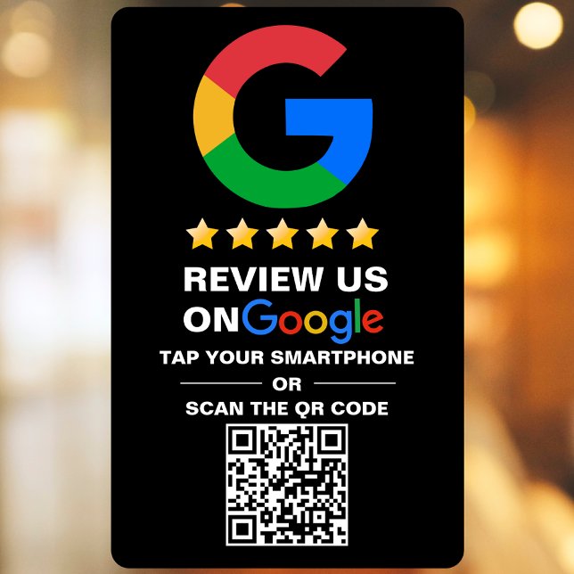 Modern Black Custom QR Code Google Review (Creator Uploaded)