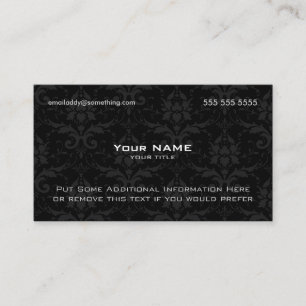 Modern Black Damask Business Card