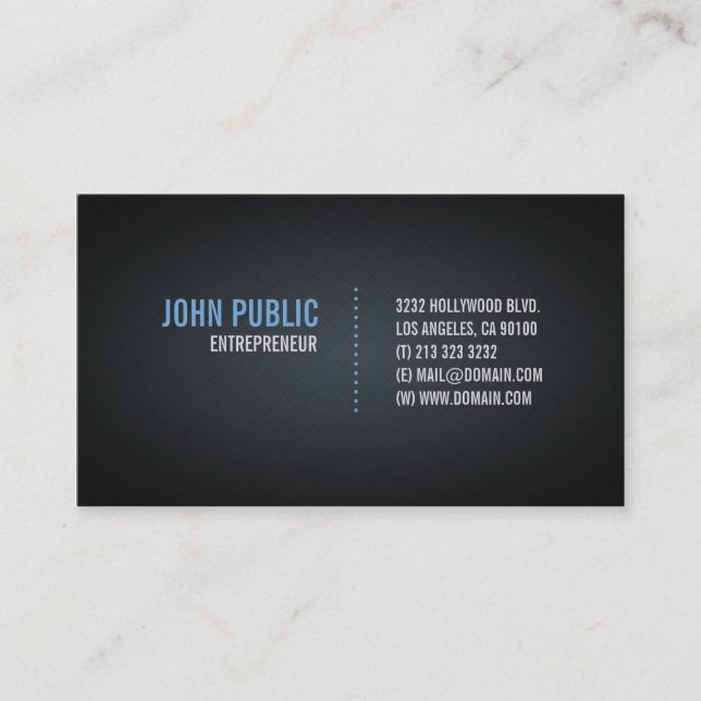 Modern Black Diamond Tile Pattern Business Card (Front)