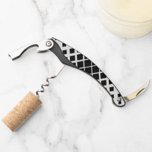 Modern Black Dissolving Square Block Pattern Corkscrew