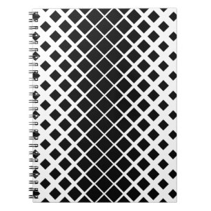 Modern Black Dissolving Square Block Pattern Notebook