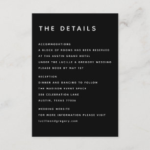 Modern Black Editorial All Caps Enclosure Card