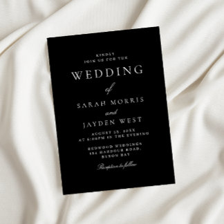 Modern Black Elegance Wedding Invitation