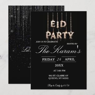 Modern Black elegant Eid Party Invitation 